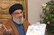 خارطة الكيان الصهيوني تحت سُبابة السيد نصرالله