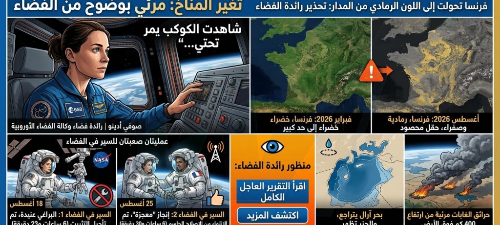 من الفضاء… تغيّر المناخ «مرئي جداً»: صوفي أدينو ترصد كوكباً يتبدّل