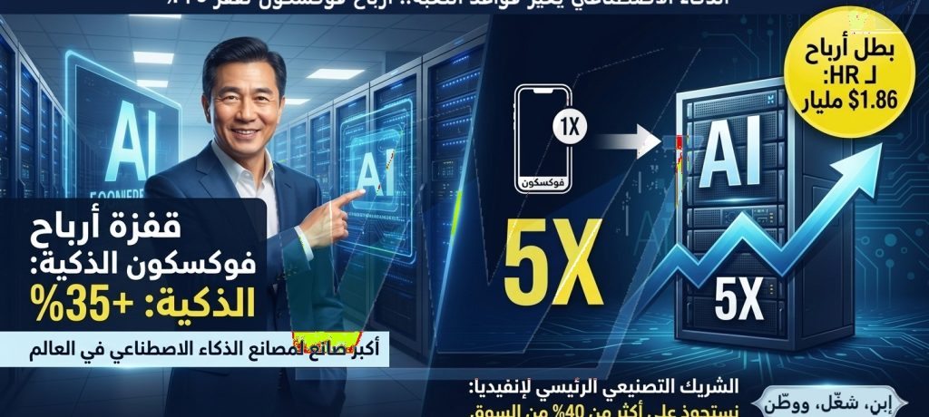 فوكسكون تحصد «جائزة الذكاء الاصطناعي»... الأرباح تقفز ٣٥٪ ومعركة بناء بنية AI التحتية تتسارع